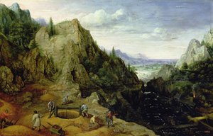 Landscape with a Foundry by Lucas van Valckenborch